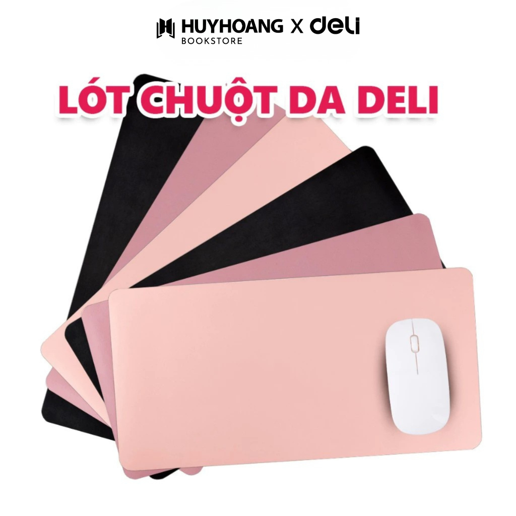 Lót Chuột Deli - Da Mịn, Chống Trầy, Chống Nước - Khổ Lớn,Dày -  Học Sinh Văn Phòng, VPP