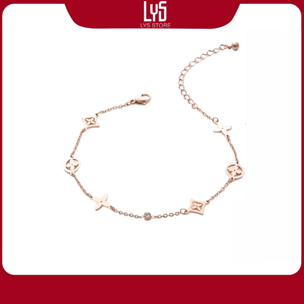 Lắc chân bạc Lys Lucky Anklet Rose Gold 9005