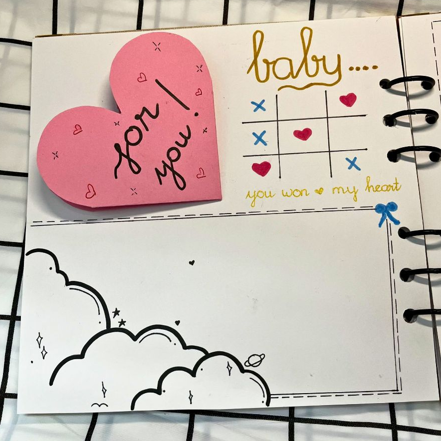 Sổ còng vẽ sẵn chủ đề love, sinh nhật, anniversary, trang trí scrapbook tặng người yêu