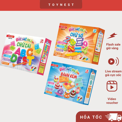 Đồ Chơi DUKA: Đất Sét Màu - Chữ Cái/Chữ Số/ Bánh Kem