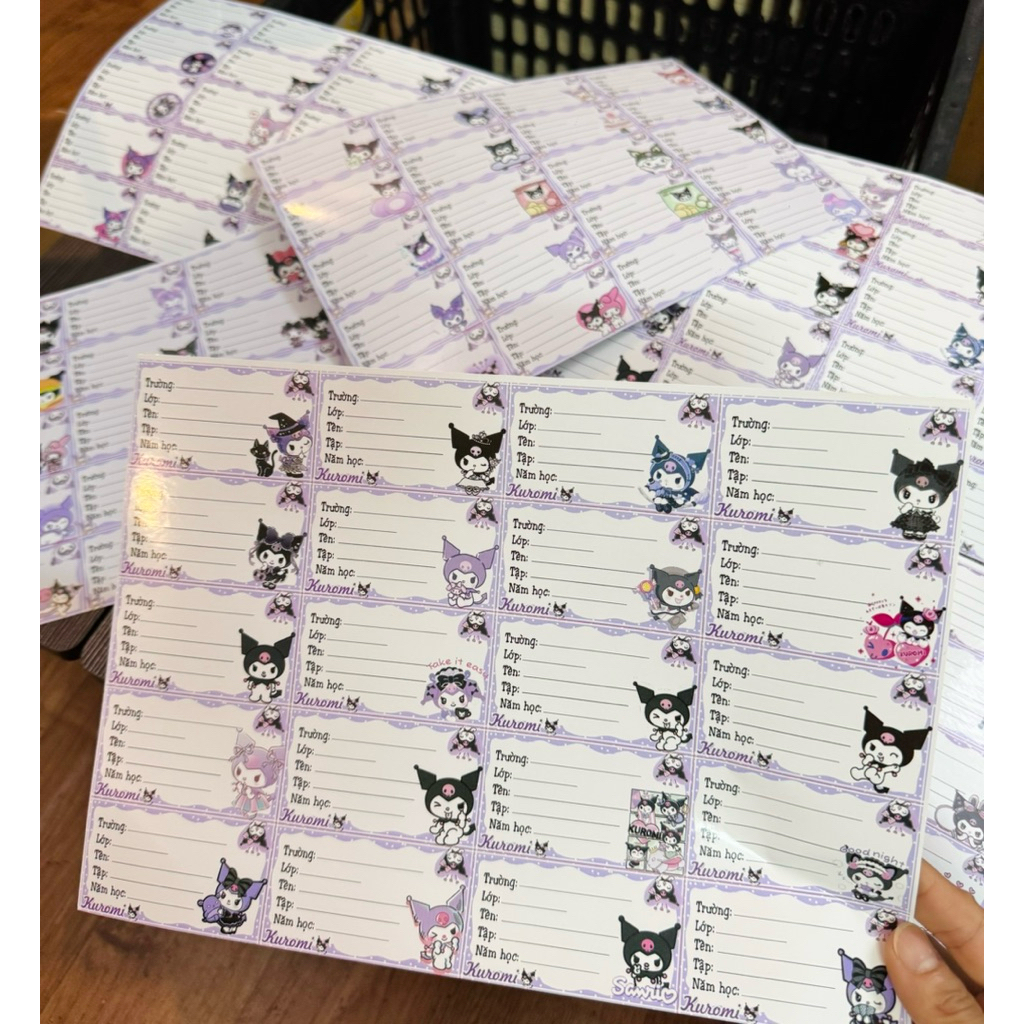 Nhãn vở Kuromi 100 nhãn dễ thương / nhãn dán kuromi bóc dán