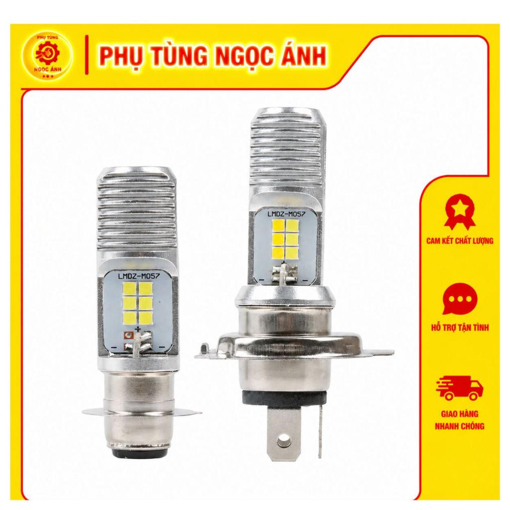 Bóng đèn pha led 2 chân 3 chân cho xe dream siêu sáng
