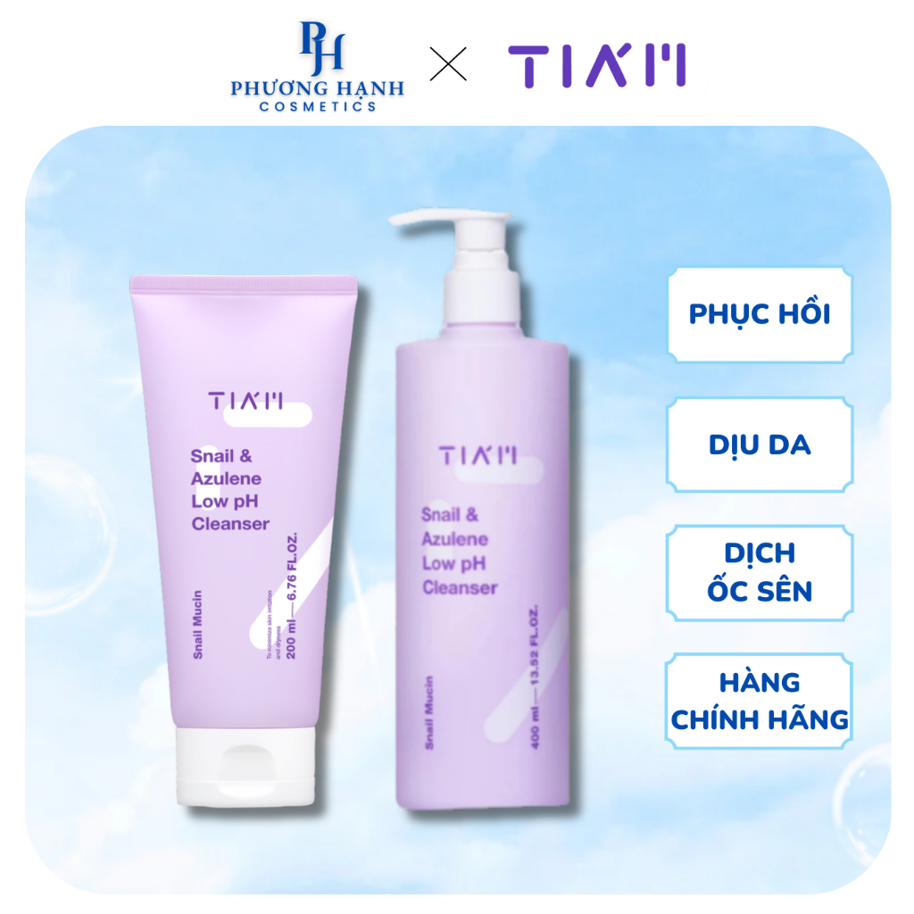 Sữa Rửa Mặt TIAM Dịch Lọc Ốc Sên Cho Da Dầu Mụn Nhạy Cảm Chính Hãng Hàn Quốc