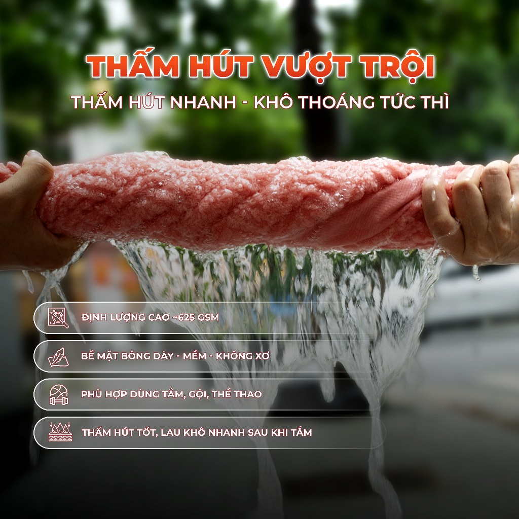 Khăn tắm cao cấp Fuver Herringbone 70x140cm - 500gr 100% Cotton USA Mềm Mại, Thấm Hút, Kháng Khuẩn | BigBuy360 - bigbuy360.vn