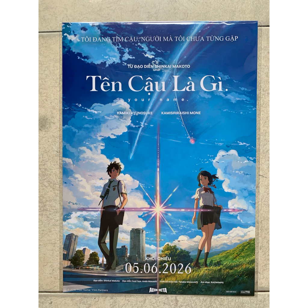 (Quà sưu tầm x CGV) Poster A3 phim Your name - Tên cậu là gì