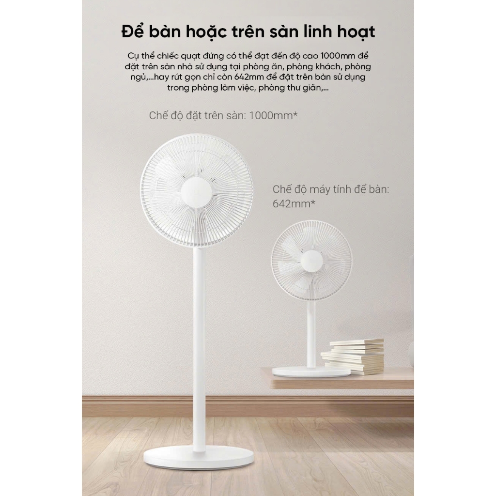 Quạt đứng thông minh Xiaomi Mi Fan 2 Lite - 7 cánh quạt, hoạt động yên tĩnh, kết nối app Mi Home | BigBuy360 - bigbuy360.vn