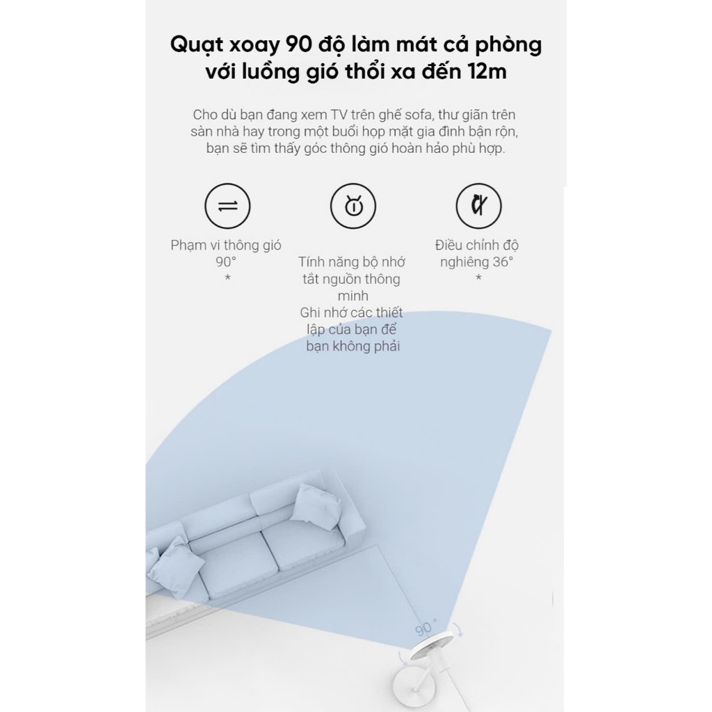 Quạt đứng thông minh Xiaomi Mi Fan 2 Lite - 7 cánh quạt, hoạt động yên tĩnh, kết nối app Mi Home | BigBuy360 - bigbuy360.vn