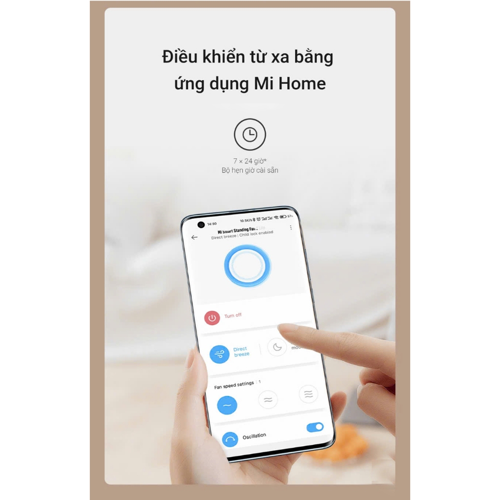 Quạt đứng thông minh Xiaomi Mi Fan 2 Lite - 7 cánh quạt, hoạt động yên tĩnh, kết nối app Mi Home | BigBuy360 - bigbuy360.vn