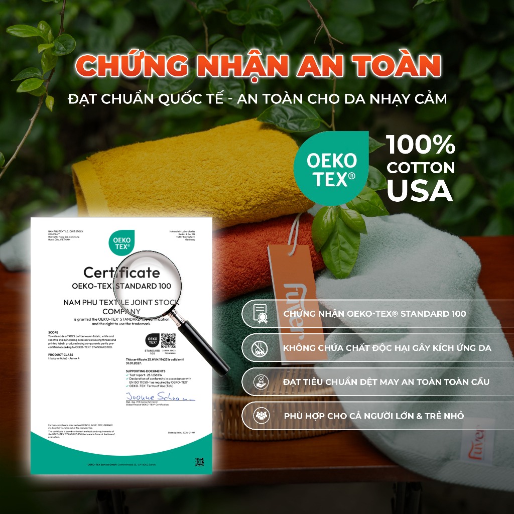 Khăn tắm cao cấp Fuver Premium 70x130cm - 450gr 100% Cotton USA Mềm Mại, Thấm Hút, Kháng Khuẩn | BigBuy360 - bigbuy360.vn