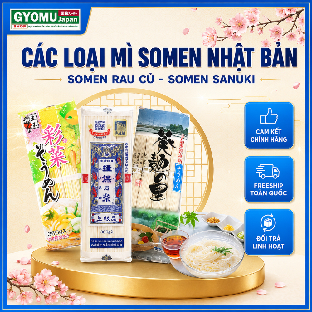 Mì somen khô SATO , Mì somen Sanuki 400g, 800g Nhật Bản - Gyomu Japan