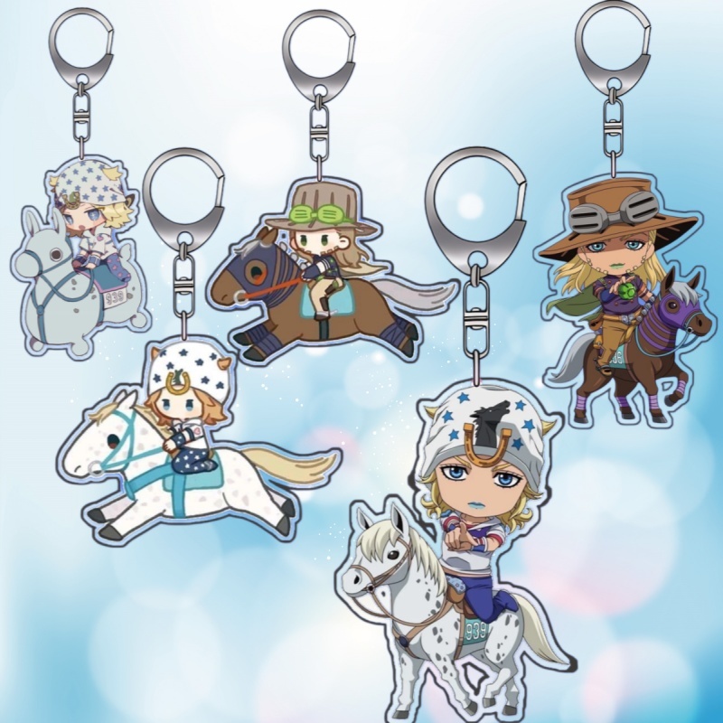 Móc khóa acrylic hình Johnny Joestar và Gyro Zeppeli trong phim hoạt hình Steel Ball Run