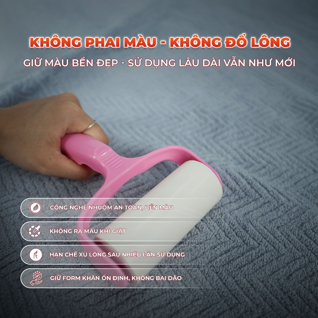 Khăn tắm cao cấp Fuver Herringbone 70x140cm - 500gr 100% Cotton USA Mềm Mại, Thấm Hút, Kháng Khuẩn | BigBuy360 - bigbuy360.vn