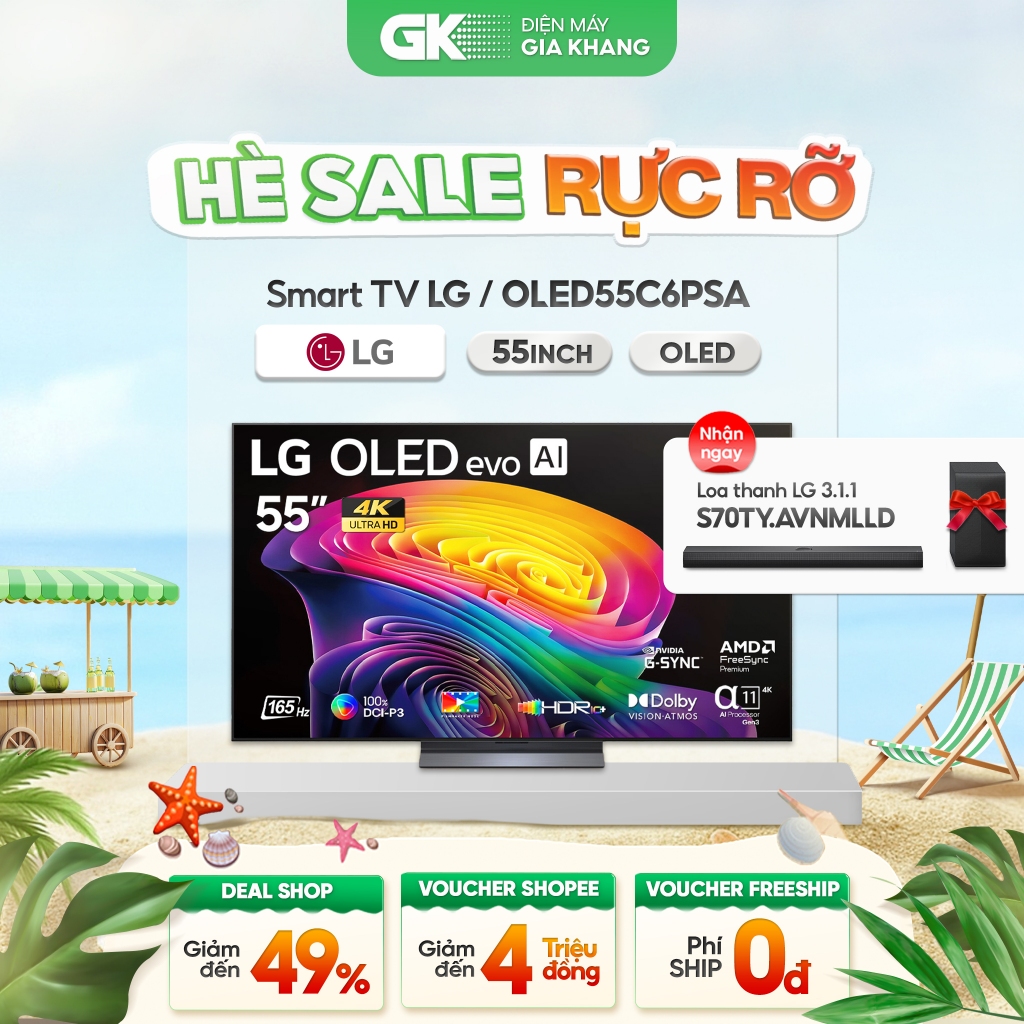 55C6PSA | 55C5PSA - Smart Tivi OLED LG Evo AI 4K 55 Inch [Freeship HCM]