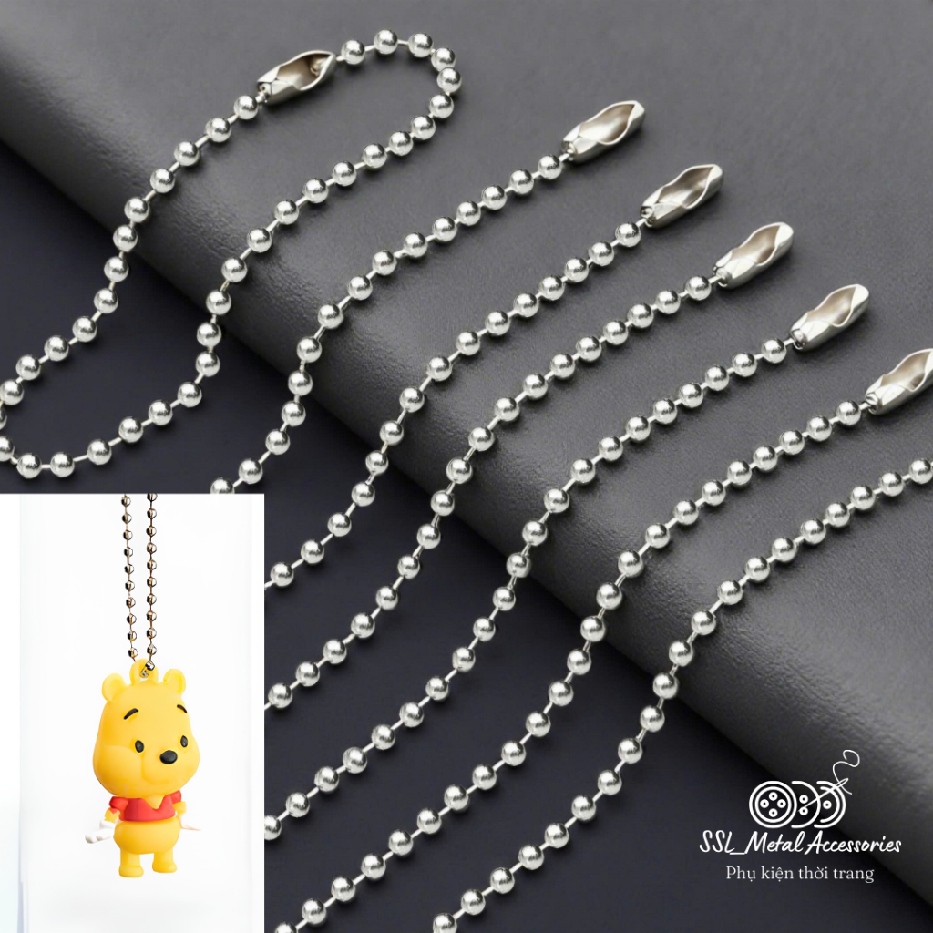 [Hàng mới] Combo 100 dây bi móc khóa, móc bi sắt dây 2mm x 9cm,15cm móc khóa đồ thủ công handmade DI