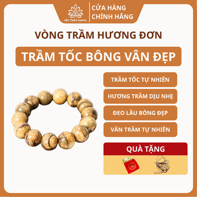 Vòng Tay Trầm Hương Tốc Bông Việt 12/14/16/18 mm Tự Nhiên - Mộc Trầm Hương MTH