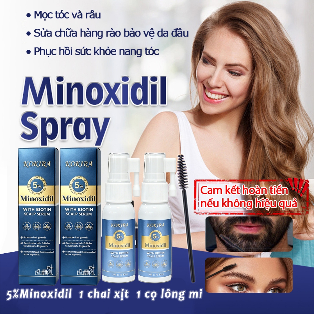 [ COD ] KOKIRA minoxidil 5% xịt mọc tóc kích mọc tóc 30ML 5% Ngăn Rụng, Hói Và Mọc