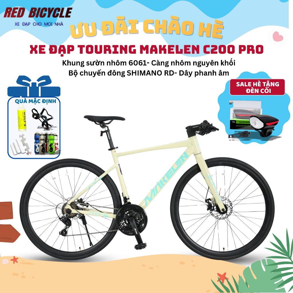 Xe Đạp Nhật Makelen C200 Pro - Xe Touring Khung Nhôm 6061 Cao Cấp, Dây Âm Potang - Bộ Đề Shimano