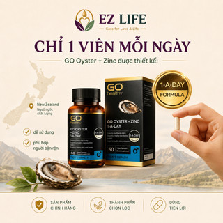 Viên uống Go Oyster + ZinC tăng chất lượng tinh trùng, hỗ trợ chứng vô sinh ở nam xuất tinh sớm, rối loạn cương dương