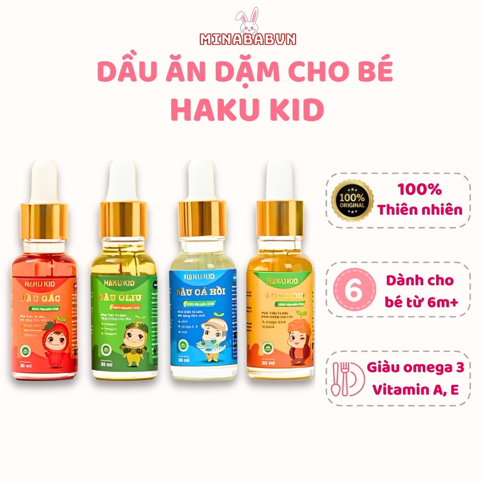 Dầu ăn dặm Hakukid 60ml bổ sung dinh dưỡng, Dầu ăn dặm Hakukid cho bé 6m tăng cường miễn dịch