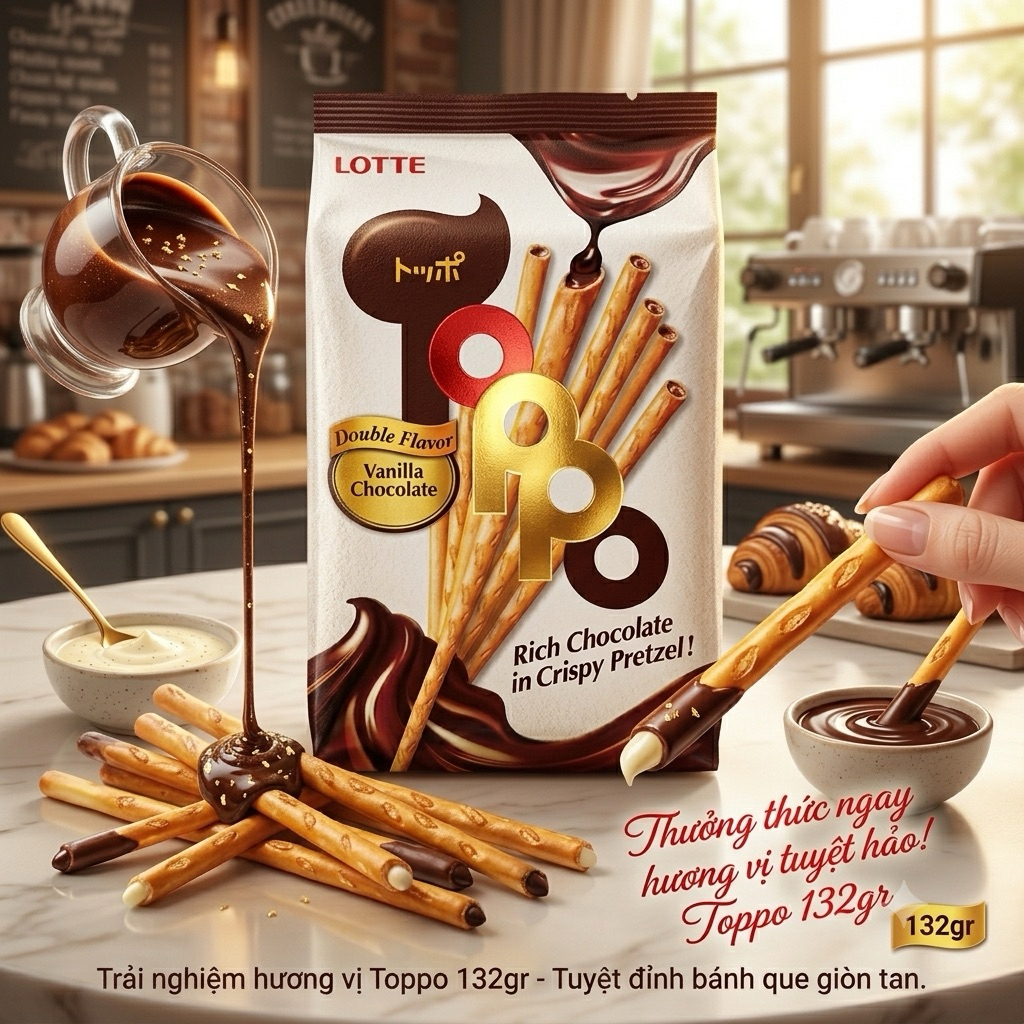 Bánh Toppo gói lớn Lotte ( 1 Túi ) 132gr