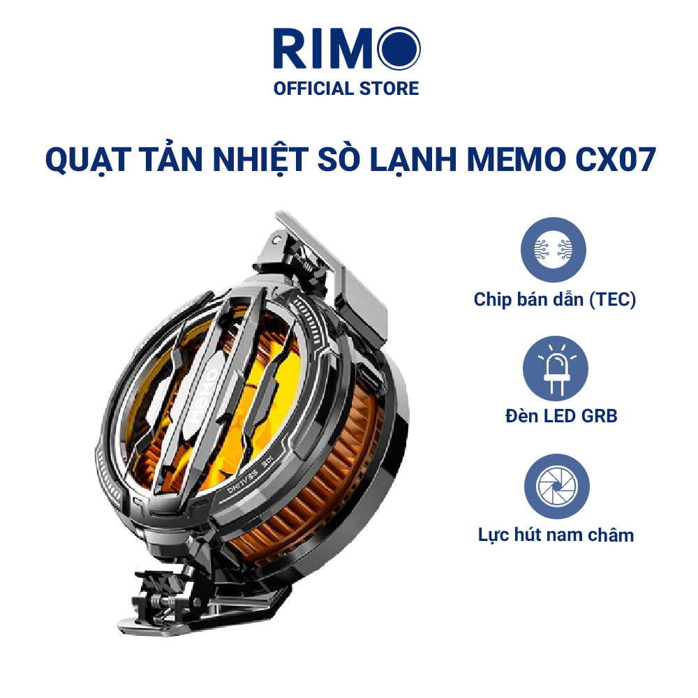 Sò Lạnh Memo CX07 Quạt Tản Nhiệt Điện Thoại Chơi Game PUBG Free Fire Liên Quân