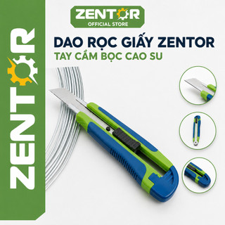 Dao rọc giấy ZENTOR hàng cao cấp-Lưỡi dao 18mm làm từ théo SK5-Cán cầm bọc cao su chắc chắn