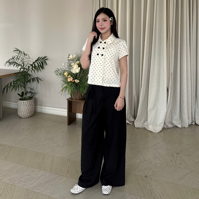 NAVIE - Áo baby doll 6 cúc thời trang nữ | BigBuy360 - bigbuy360.vn