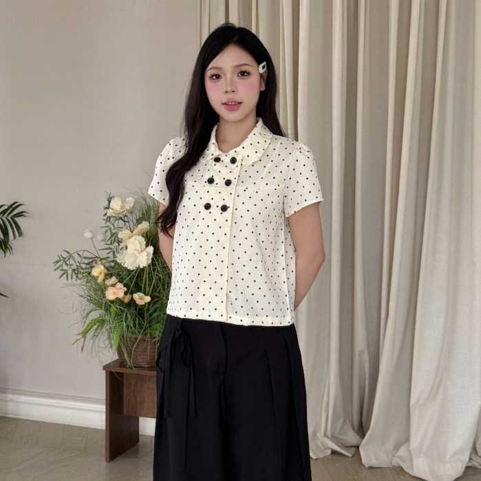 NAVIE - Áo baby doll 6 cúc thời trang nữ | BigBuy360 - bigbuy360.vn