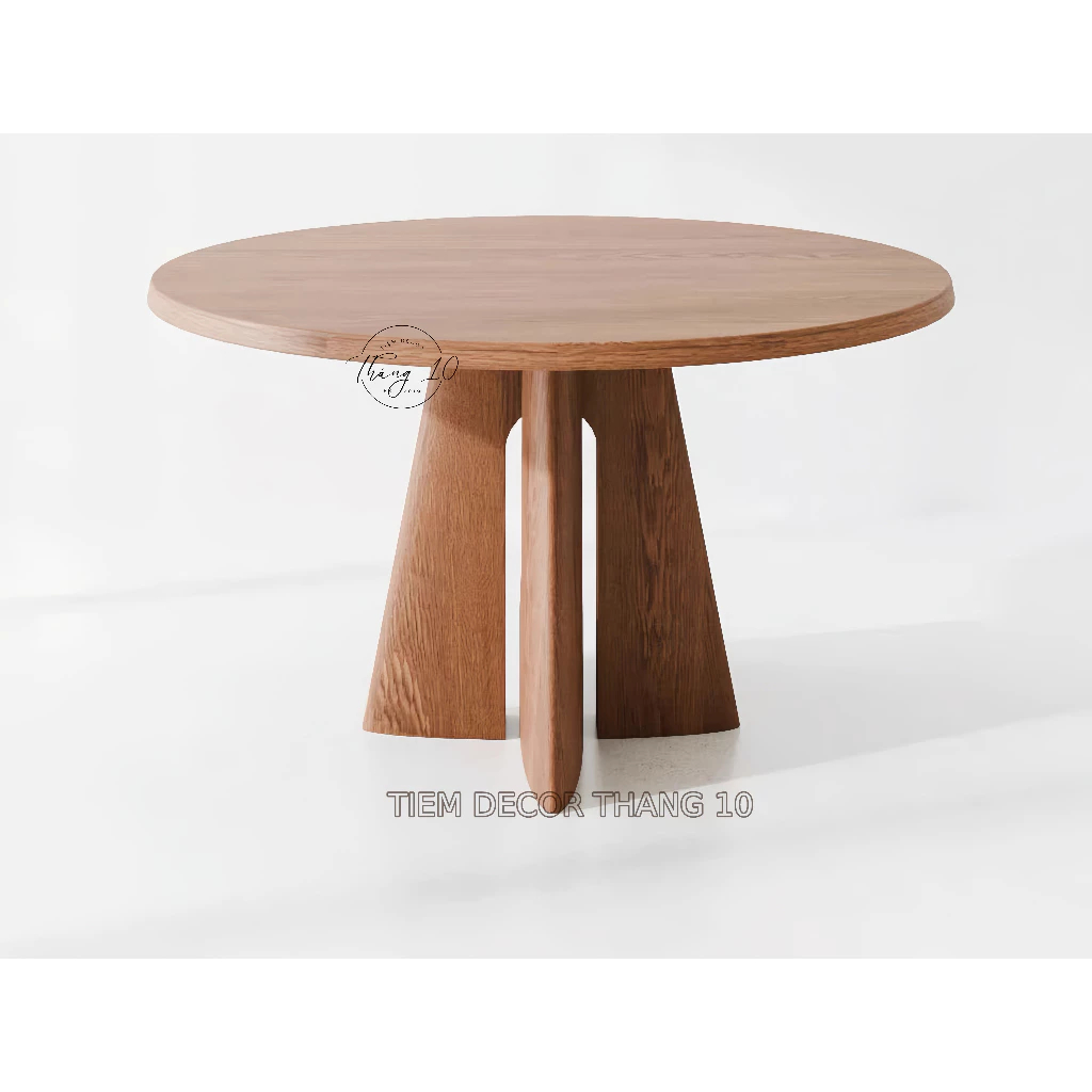Bàn Ăn Tròn Beige Bắc Âu Cao Cấp GỖ ASH[Hàng đặt đóng, không có sẵn]