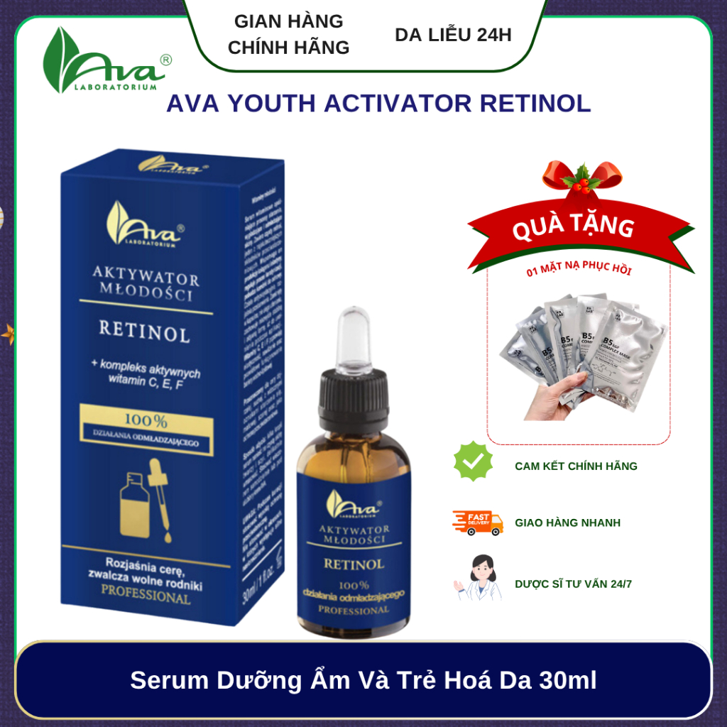 ✅ Ava Laboratorium Ava Youth Activator Retinol  Serum Dưỡng Ẩm Và Trẻ Hoá Da 30ml Hàng Công Ty