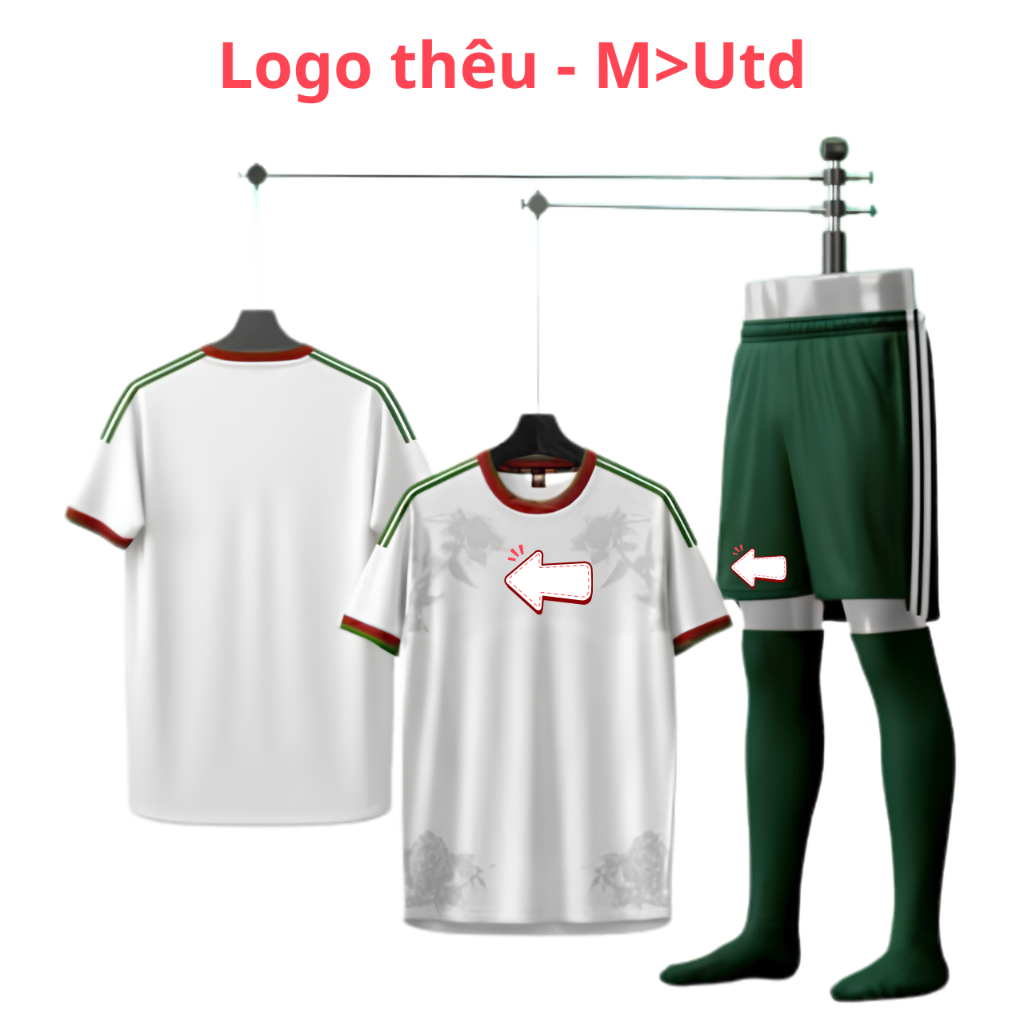 Quần Áo Bóng Đá Man@ Utd@ Mờ Utd trắng rêu 26/27 - Vải mè Hàn HD – In Tên Số Theo Yêu Cầu REINA SPOR
