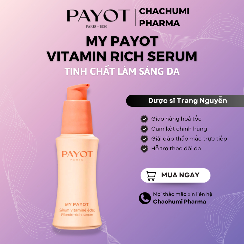 Serum PAYOT My Payot Vitamin Rich Serum làm sáng da chống oxy hóa 30ml