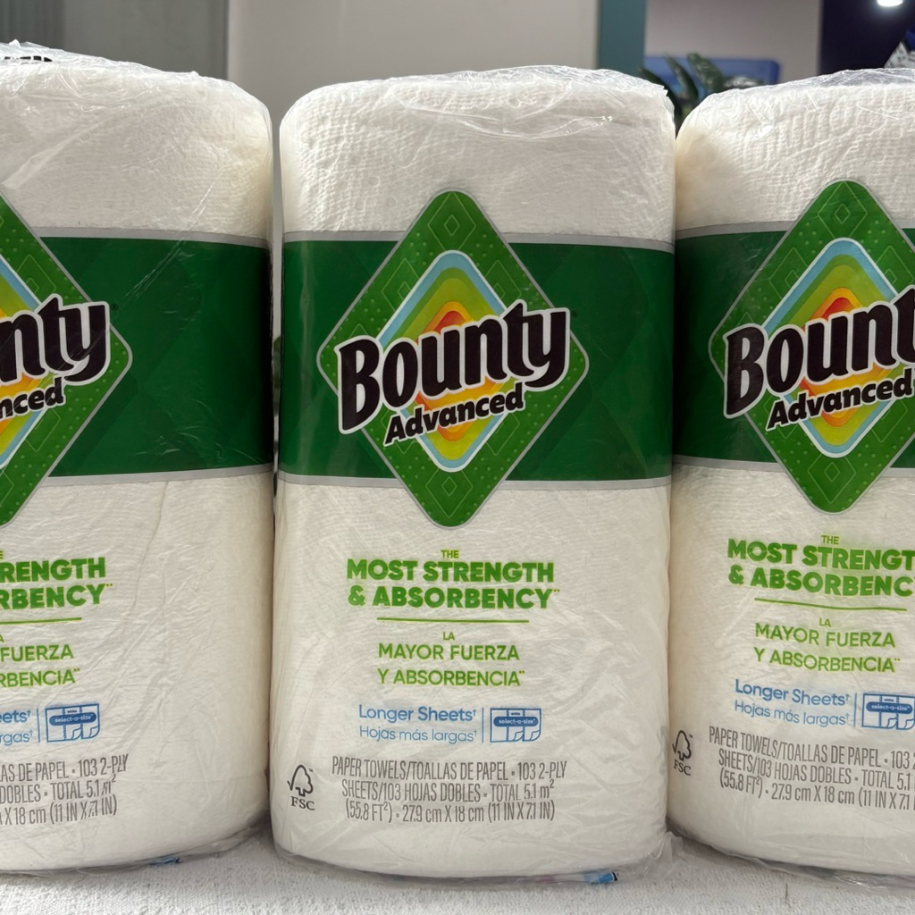 Giấy Lau Bếp Bounty Advanced Siêu Sạch Cuộn Đại 103 Tờ Mỹ - Cuộn Lớn Siêu Thấm Hút, Dai Bền, Lau Dầu