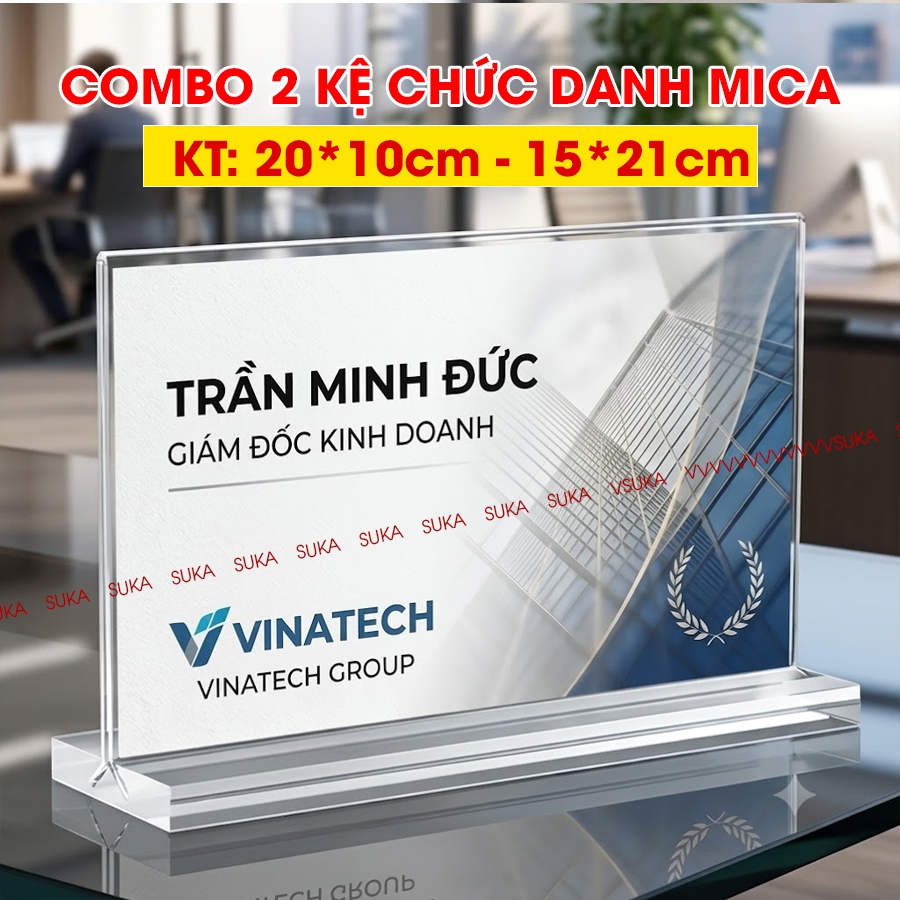 (Xuất hoá đơn VAT) Bảng chức danh mica, Kệ chức danh để bàn, Bảng chức danh quân đội - Lỗi 1 đổi 1