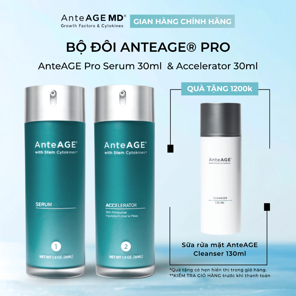 Bộ đôi Sản Phẩm AnteAGE® Pro System - AnteAGE® Pro Serum 30ml Và Pro Accelerator 30ml