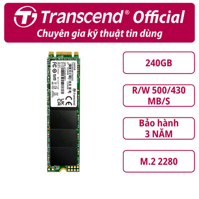 SSD gắn trong Transcend MTS820S 120GB / 240GB M.2 2280 SATA III 3D-NAND upto 500MB/s - Bảo hành 3 năm