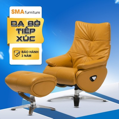 Ghế thư giãn SMA Furniture - Relaxing chair 03, Da bò tự nhiên, ngả ghế 160 độ, xoay 360 độ, bảo hành 3 năm