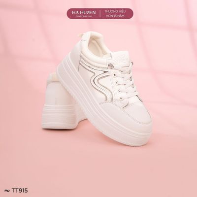 Giày thể thao nữ 5cm HÀ HUYỀN, Sneaker nữ dây rút đế răng cưa 5 phân - TT915