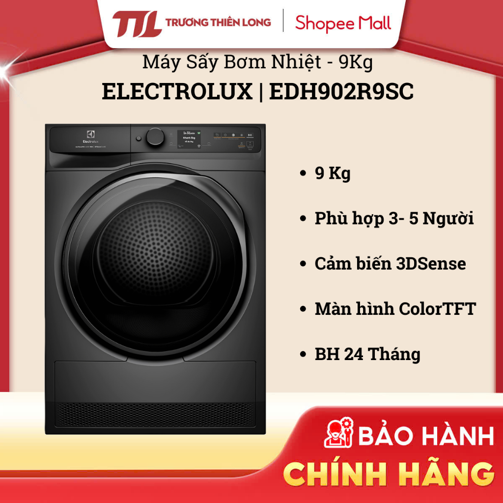 [VC 10%] EDH902R9SC | EDH903R7SC | EDH903R7WC - Máy Sấy Quần Áo Bơm Nhiệt ELECTROLUX 9Kg UltimateCar