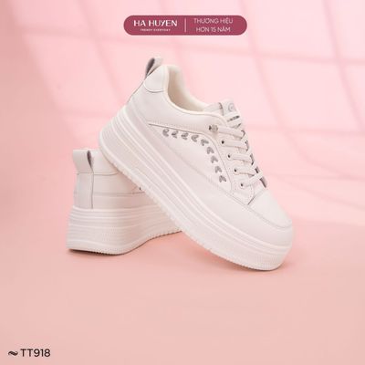 Giày thể thao nữ 5cm HÀ HUYỀN, Sneaker nữ dây rút độn đế 5 phân - TT918