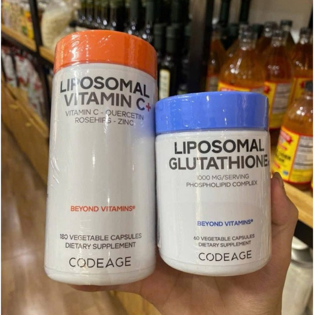 [ Hàng Mỹ Air] Combo Trắng Da Codeage Liposomal Glutathione 1000mg Mỹ