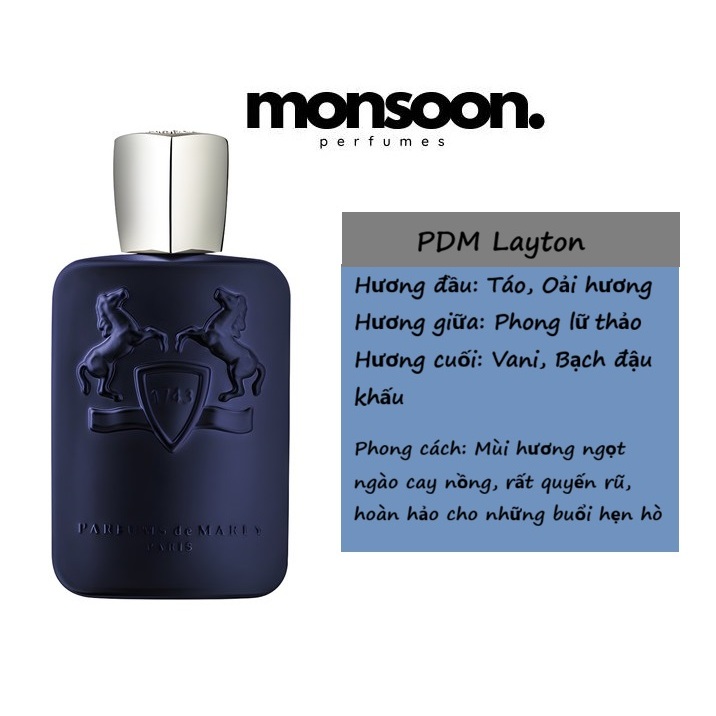 Handmade Nước hoa unisex PDM Layton cao cấp Monsoon