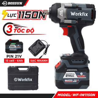 Máy siết bu lông workfix wf-iw1150n 1150nm không chổi than 1/2 inch 21v dùng pin chính hãng