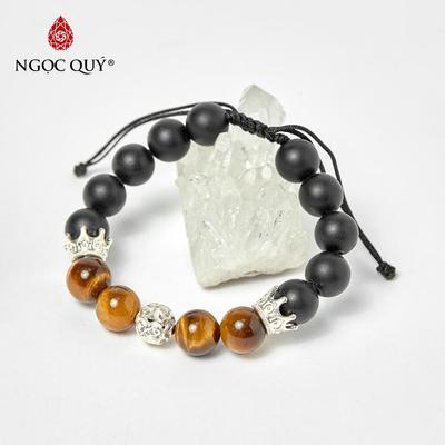 Vòng tay đá Obsidian tự nhiên phối charm - Mẫu VC1013 - Ngọc Quý