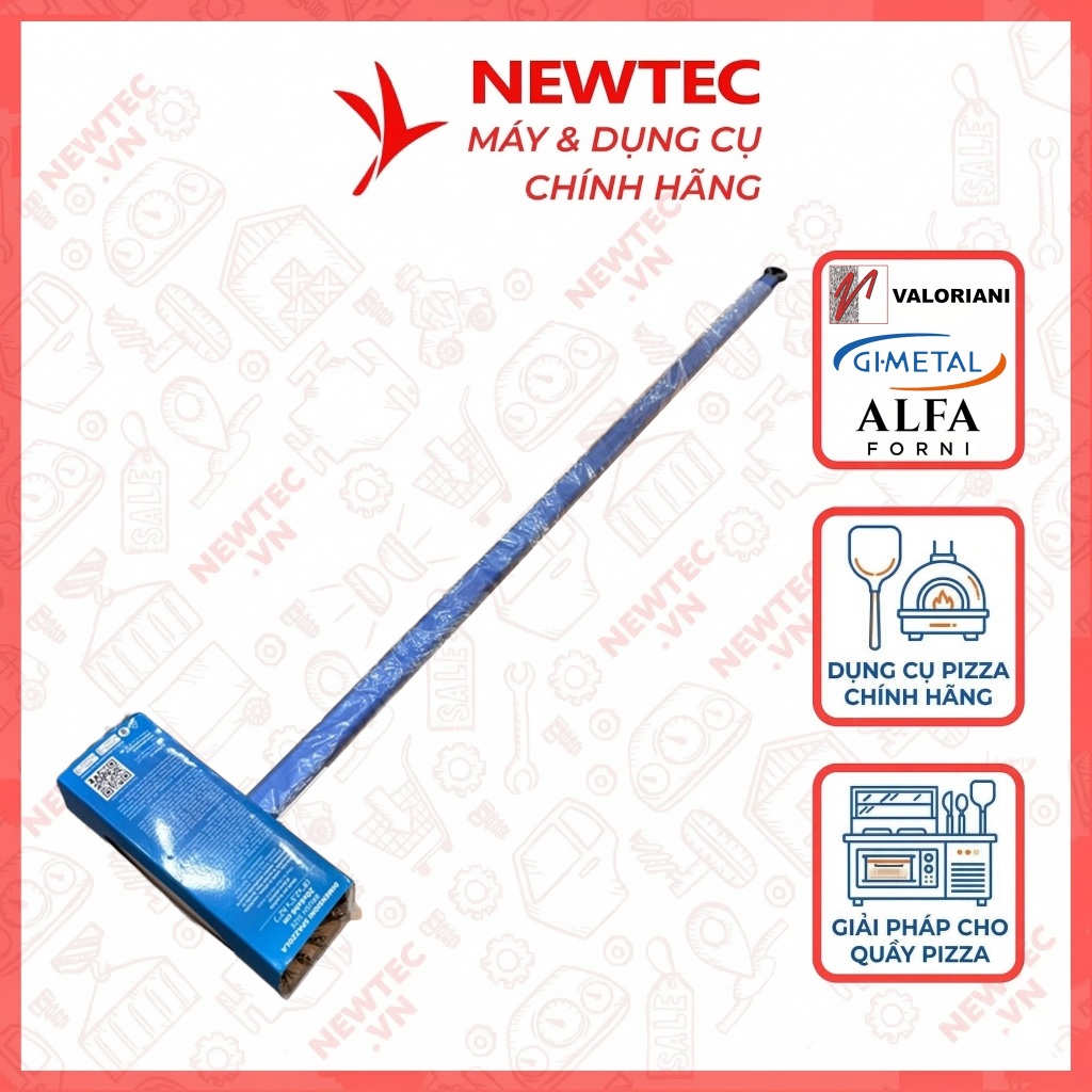 Chổi vệ sinh Gi.Metal Azzura - bàn chải kim loại 20x6.6 cm - tổng chiều dài 129cm