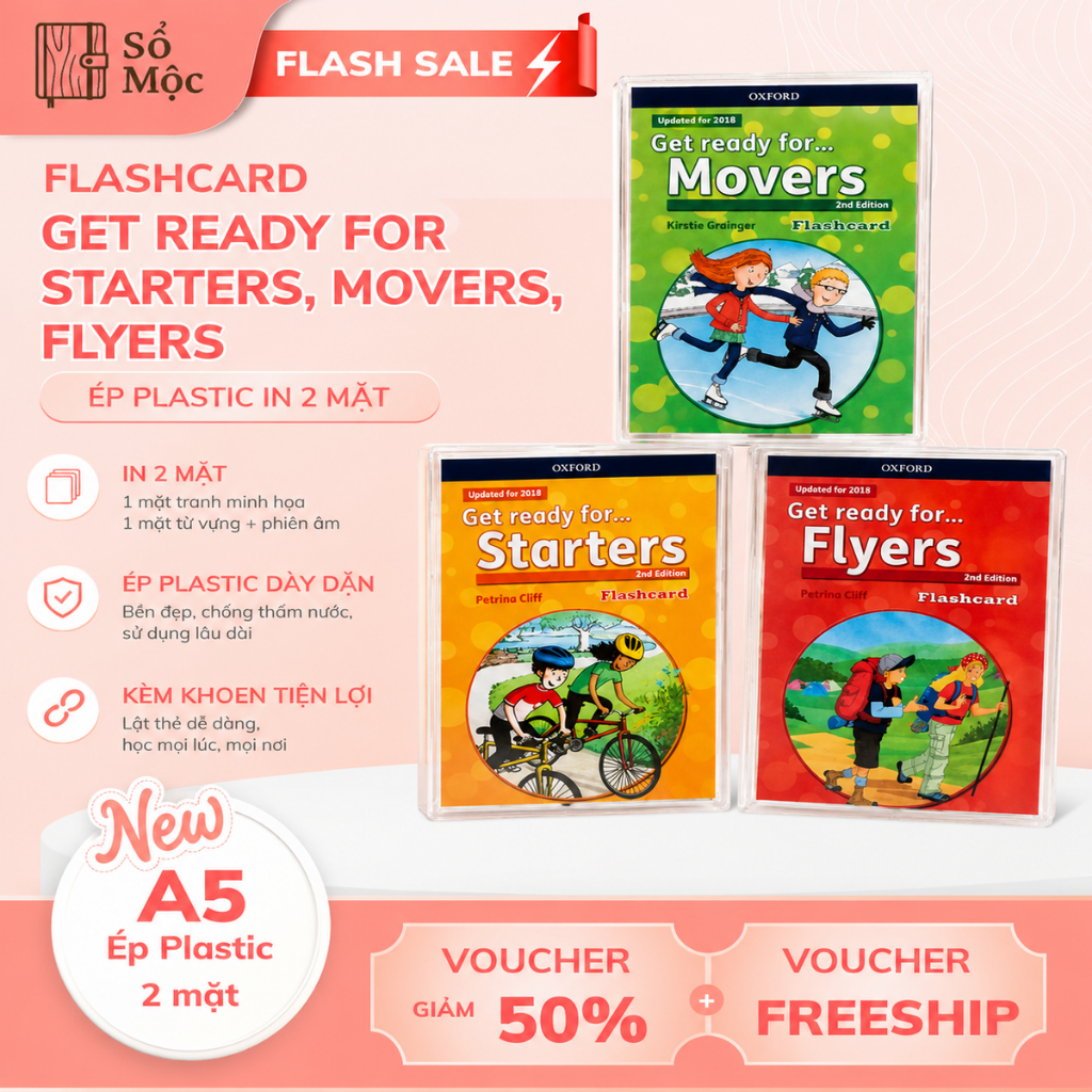 Flashcard Get Ready For Starters Movers Flyers 2nd Edition A5 Học Từ Vựng Cambridge Ép Plastic
