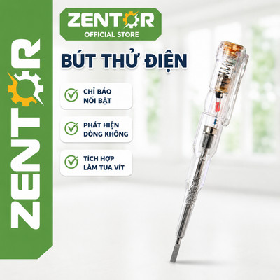 Bút thử điện 100-500V Zentor chính hãng đầu tua vít thử điện an toàn tiện lợi