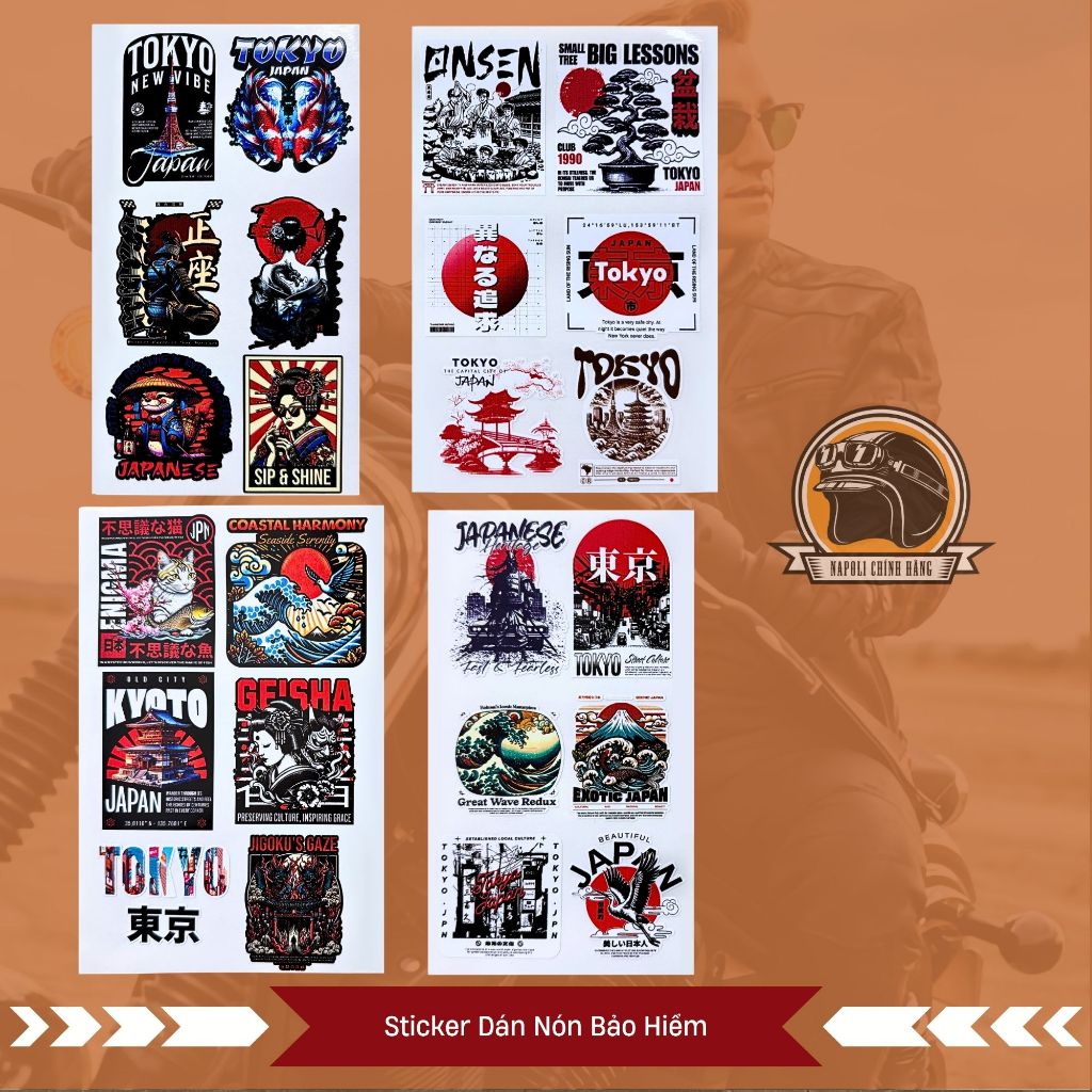 Sticker Hình Dán Nón Bảo Hiểm Napoli - Mũ Bảo Hiểm - KHÔNG BAO GỒM NÓN