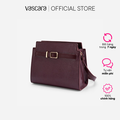 Vascara Túi Đeo Vai Vân Da Kỳ Đà Phối Khóa - SHO 0310