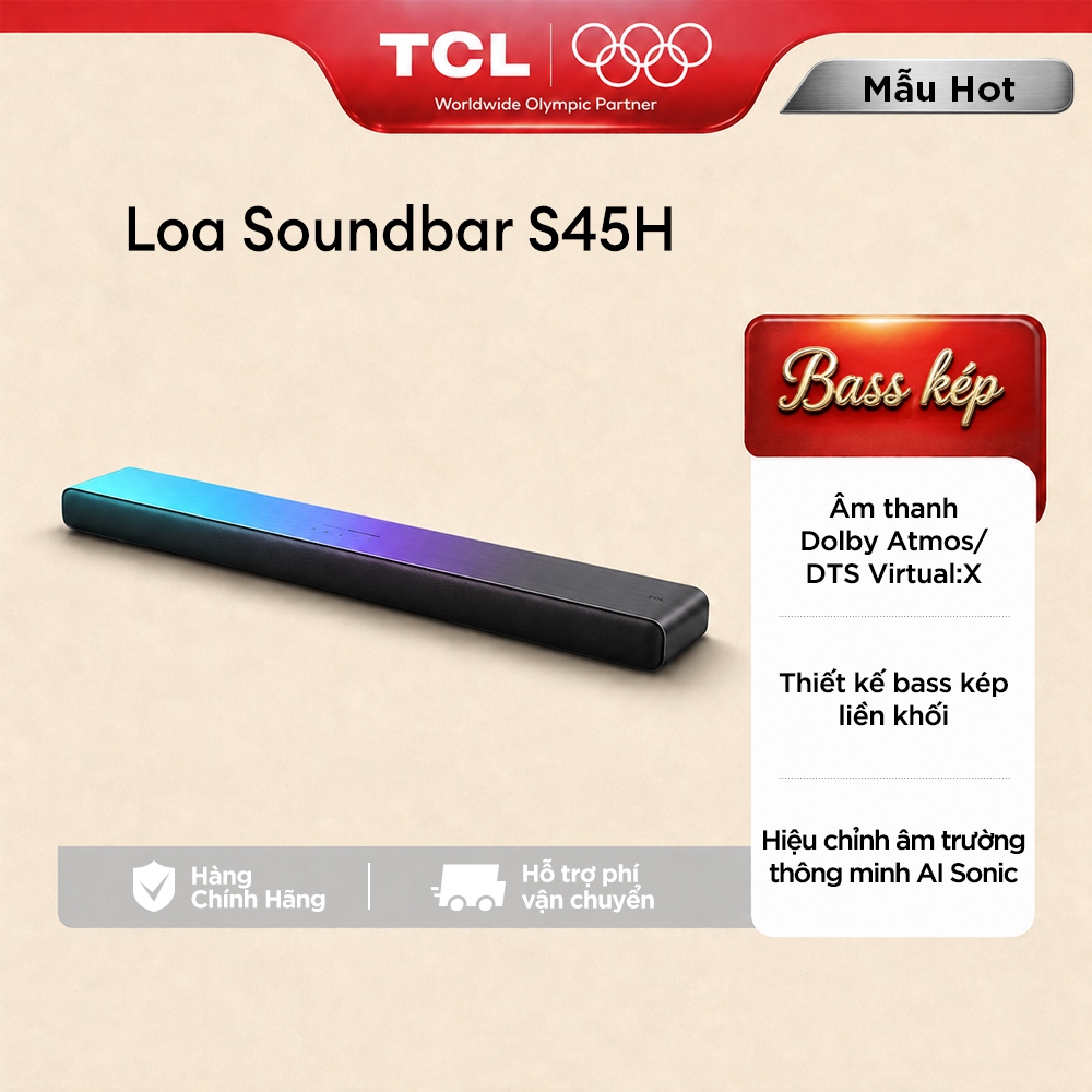 【TCL Soundbar】Loa Soundbar Bluetooth TCL S Series S45H 2.0 ch Pro -Mới 2025